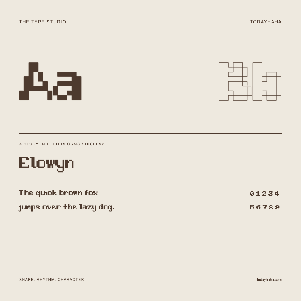 Elowyn — Estudio de letras con una frase y números