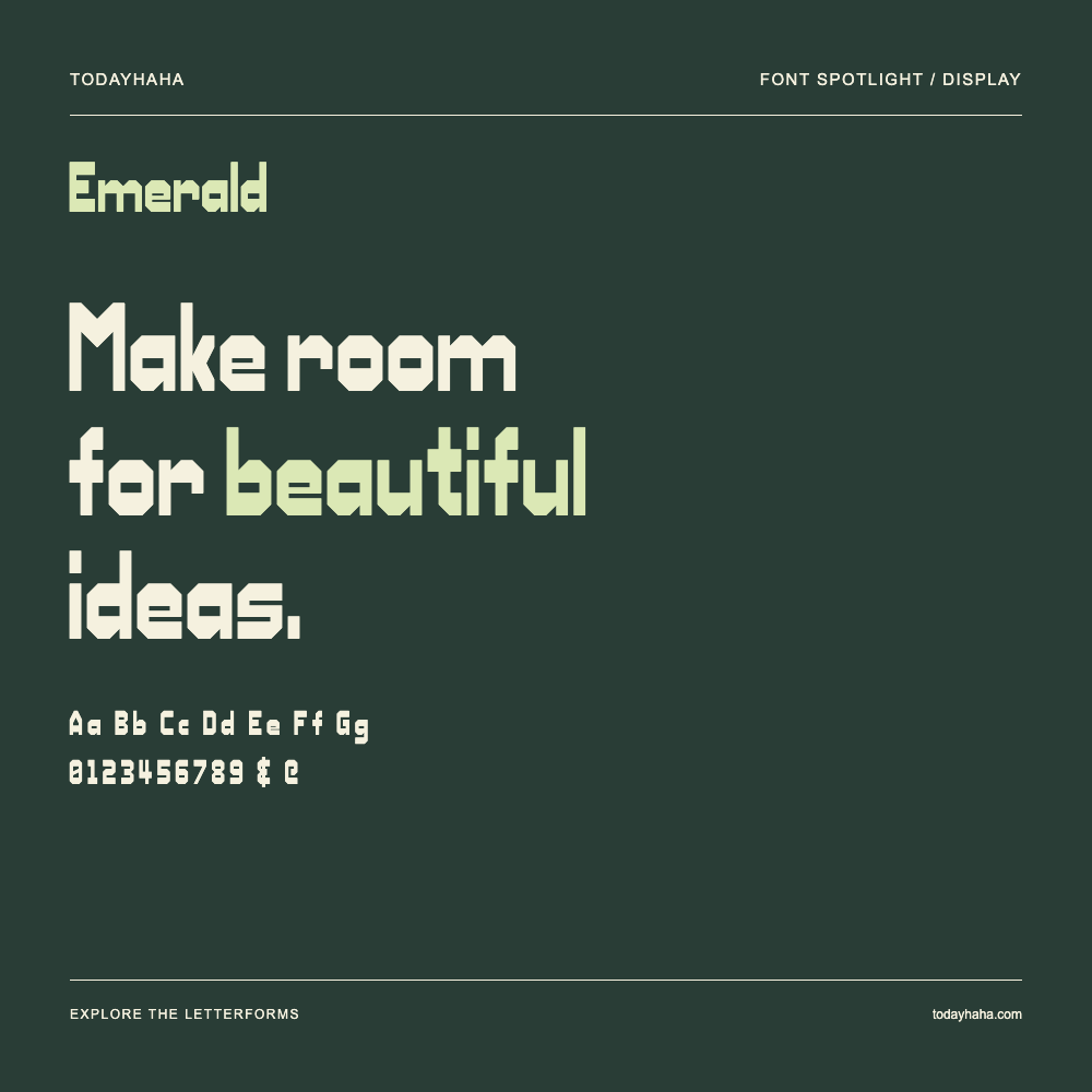 Emerald — Typografieposter mit Beispieltext