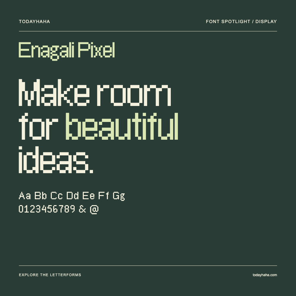 Enagali Pixel — 字体排版海报：示例文字