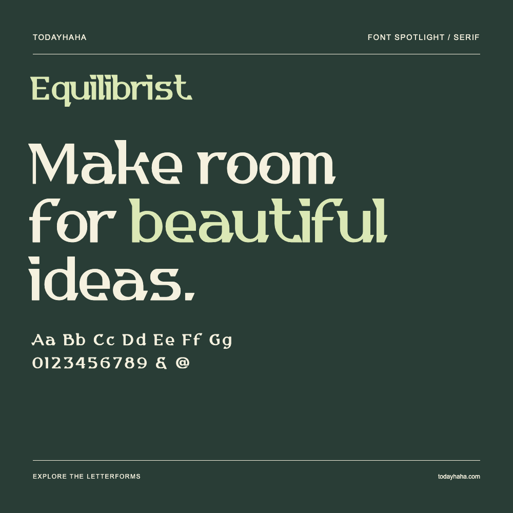 Equilibrist — Póster tipográfico con texto de muestra