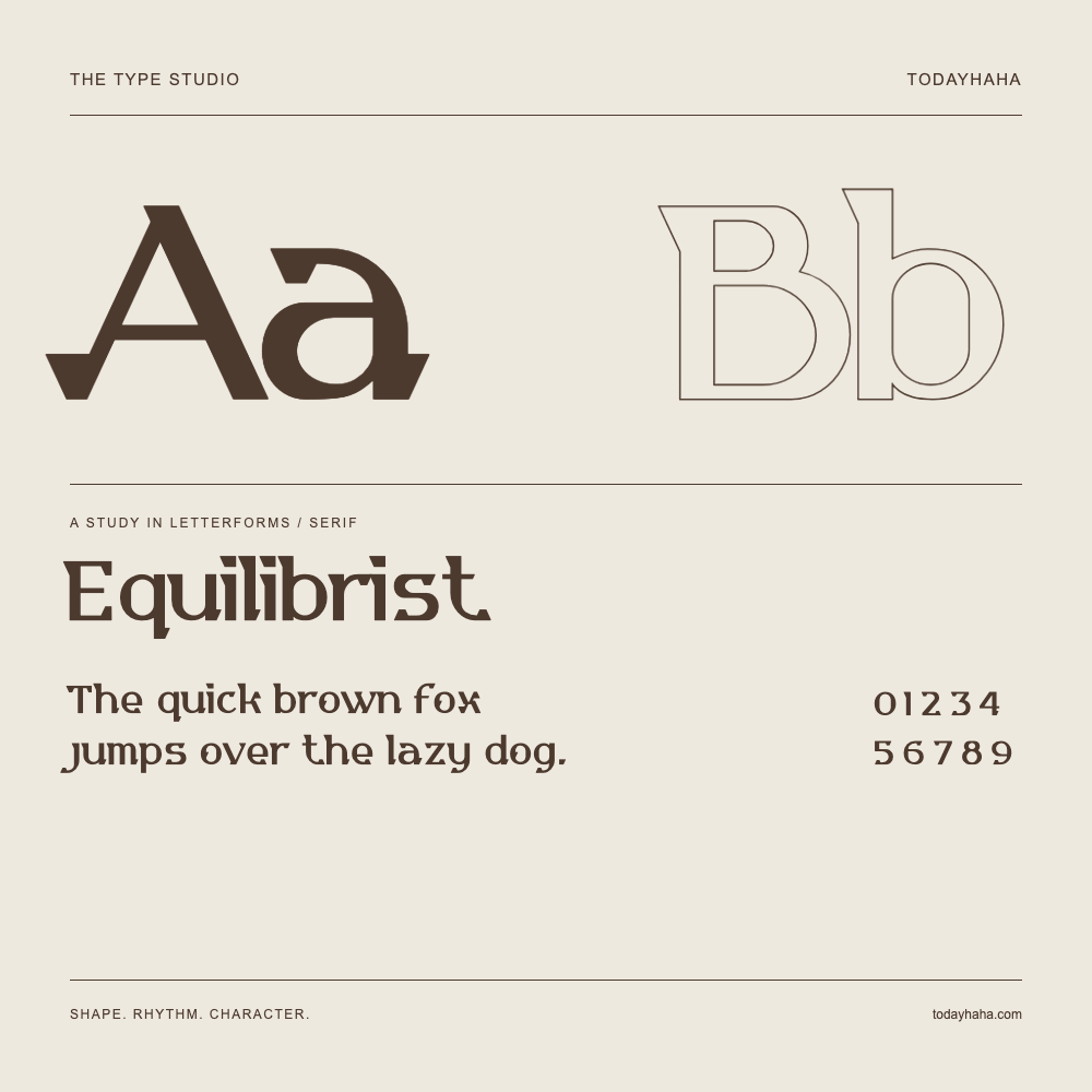Equilibrist — Estudio de letras con una frase y números