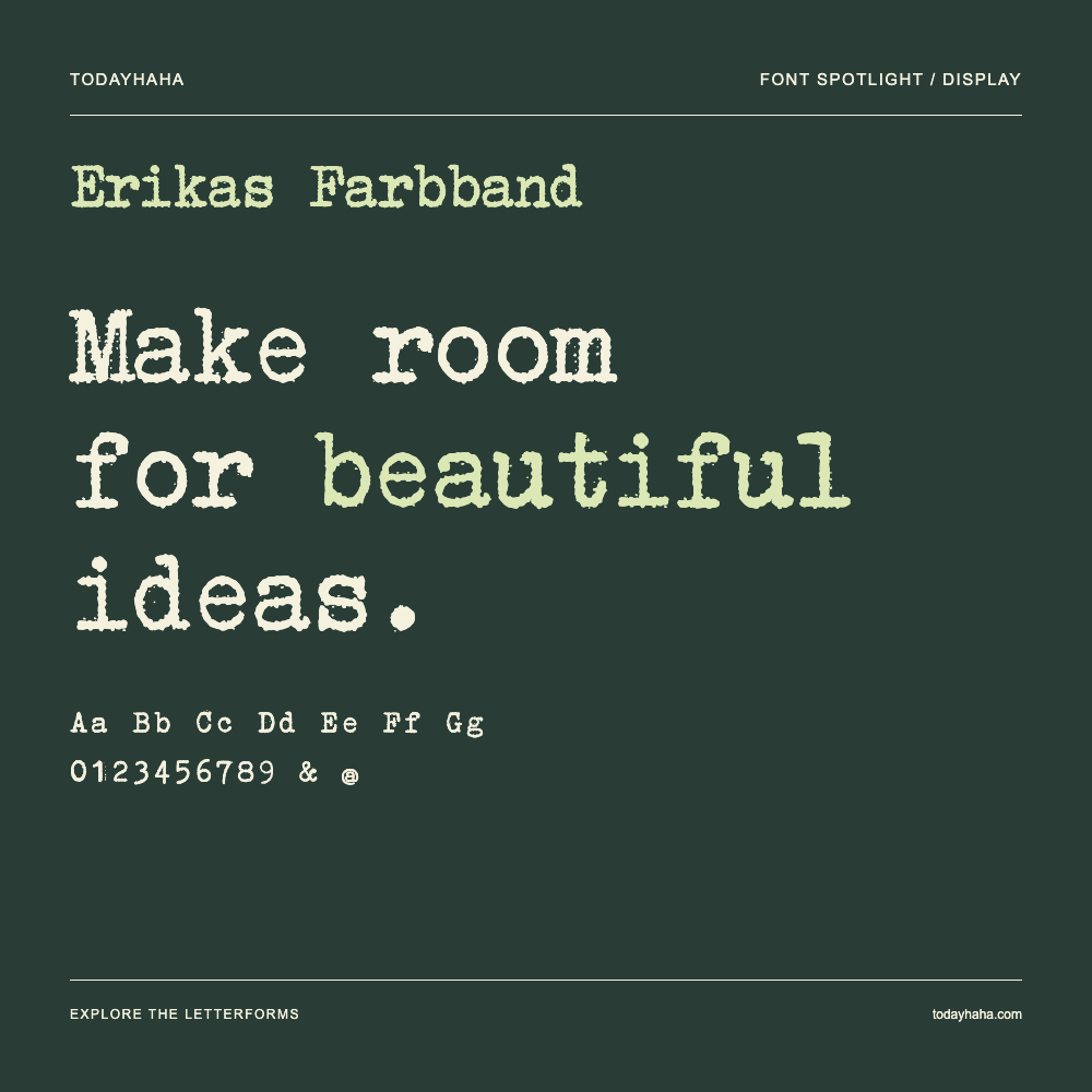 Erikas Farbband — Typography poster with sample text