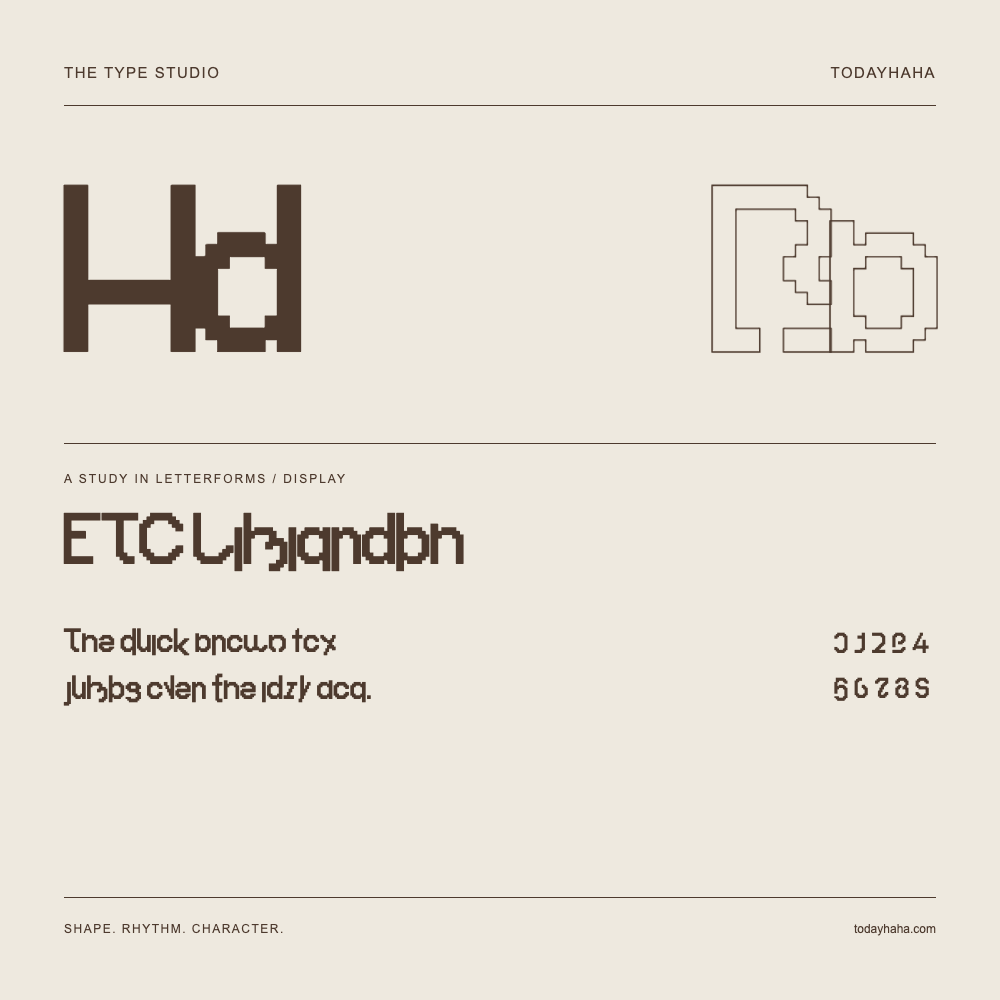 ETC Limigraph — Buchstabenstudie mit Beispielsatz und Ziffern