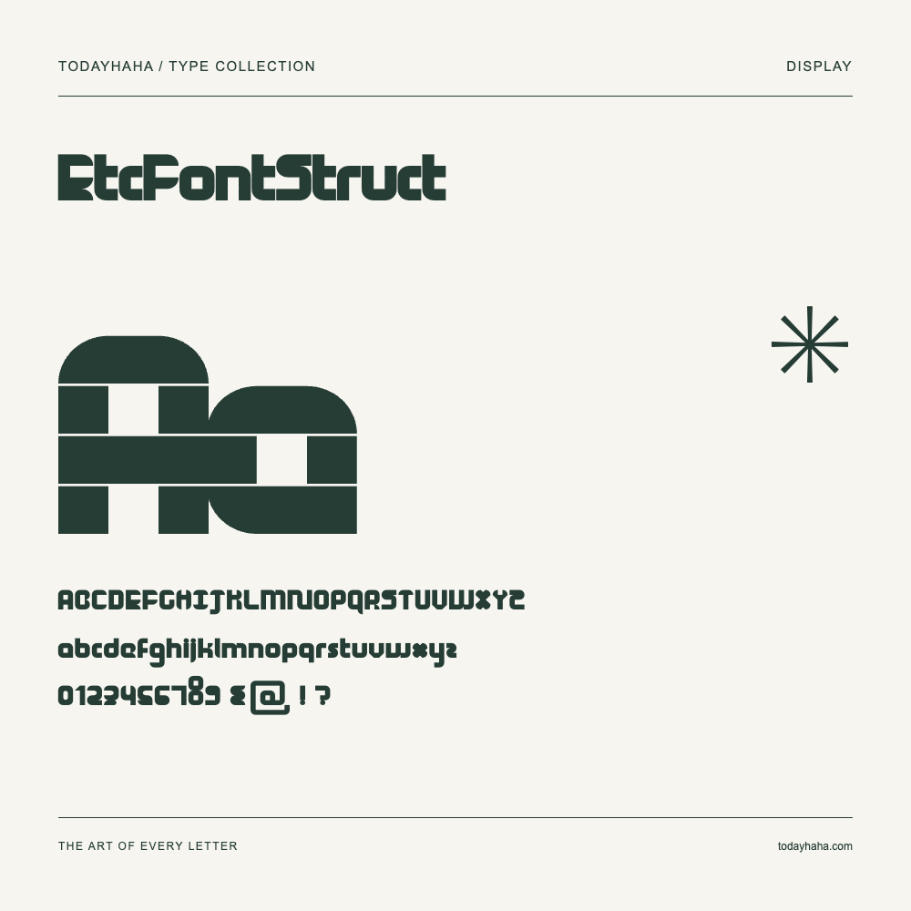 EtcFontStruct — Schriftmuster mit Großbuchstaben, Kleinbuchstaben und Ziffern