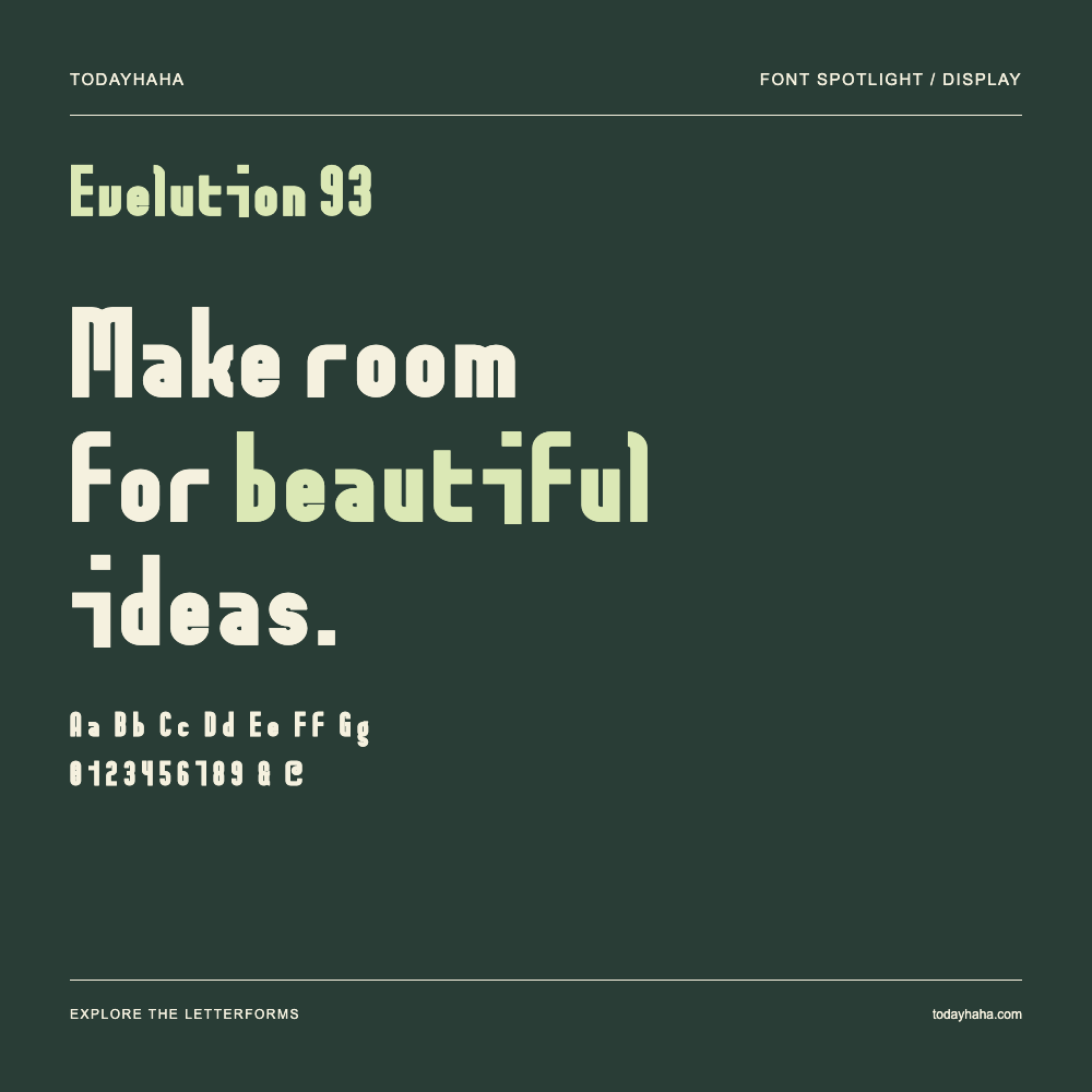 Evelution 93 — Typography poster with sample text