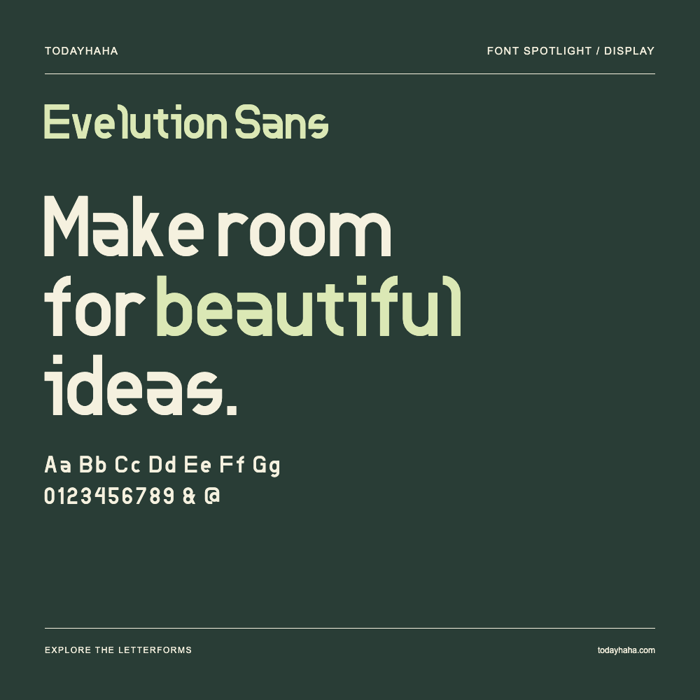 Evelution Sans — Typography poster with sample text