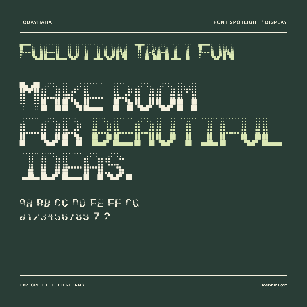 Evelution Trait Fun — Typografieposter mit Beispieltext