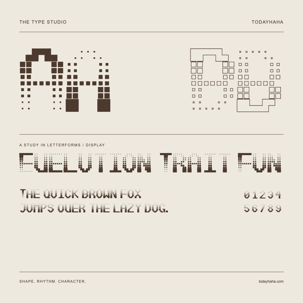 Evelution Trait Fun — Buchstabenstudie mit Beispielsatz und Ziffern
