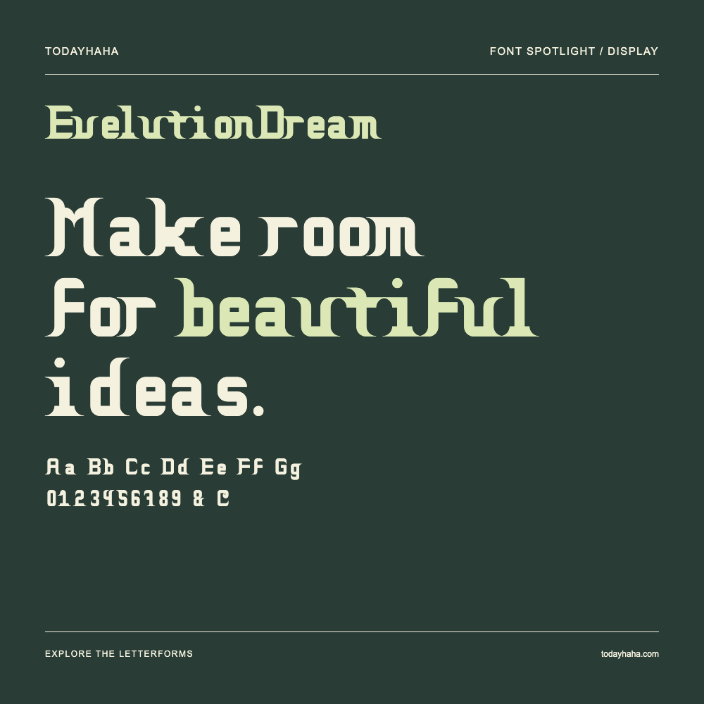 EvelutionDream — Typography poster with sample text