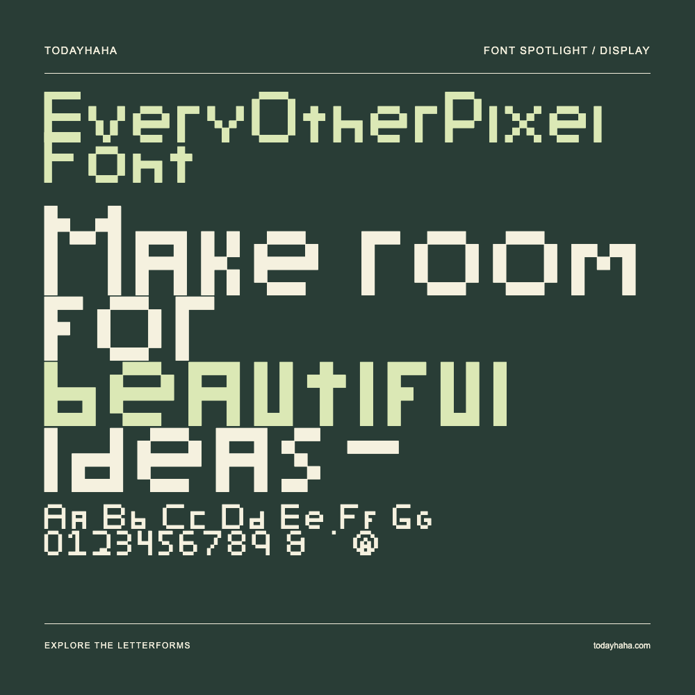 EveryOtherPixelFont — Typografieposter mit Beispieltext