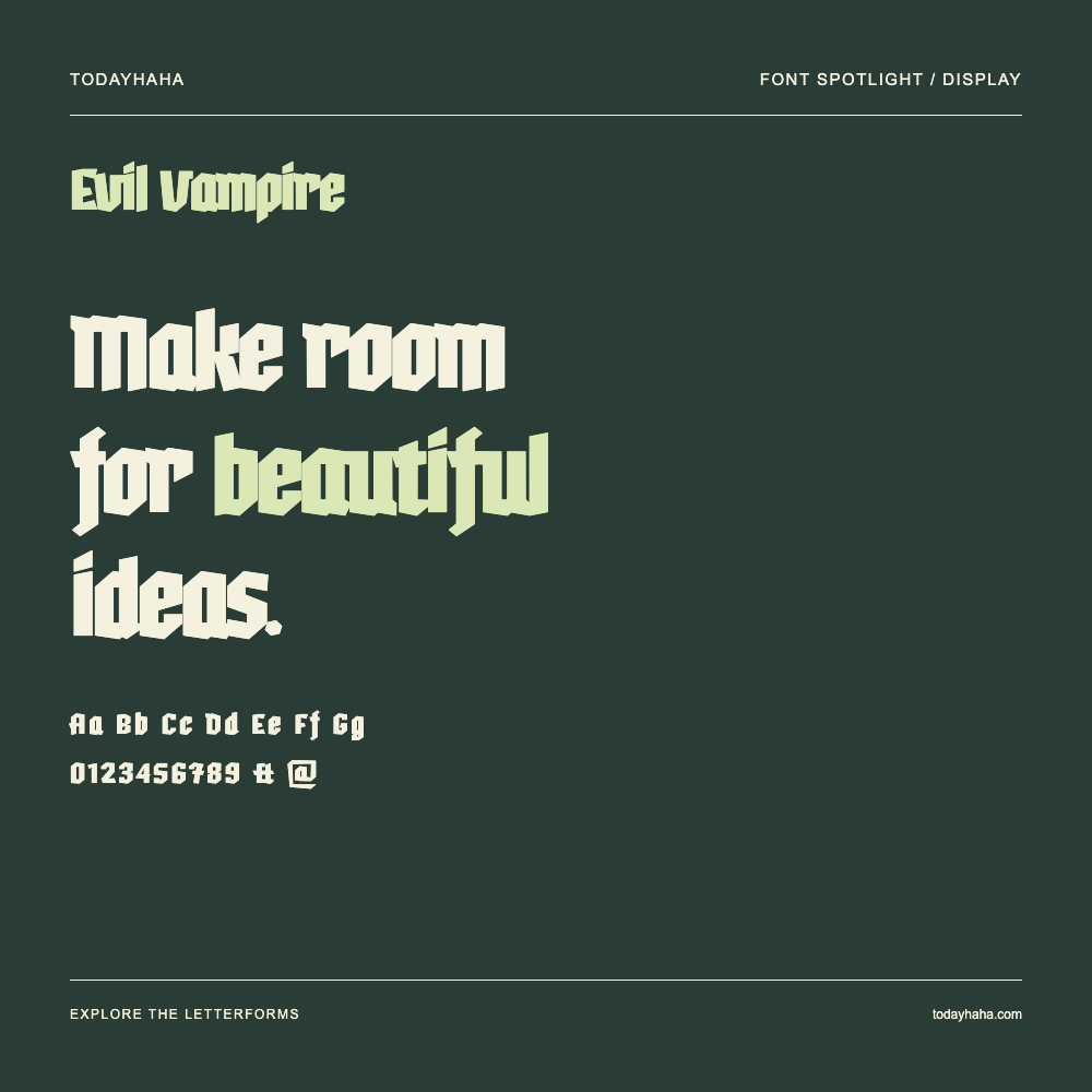 Evil Vampire — Póster tipográfico con texto de muestra