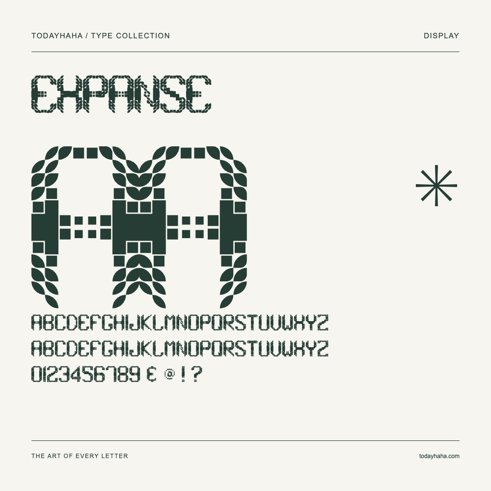 Expanse — Muestra de mayúsculas, minúsculas y números