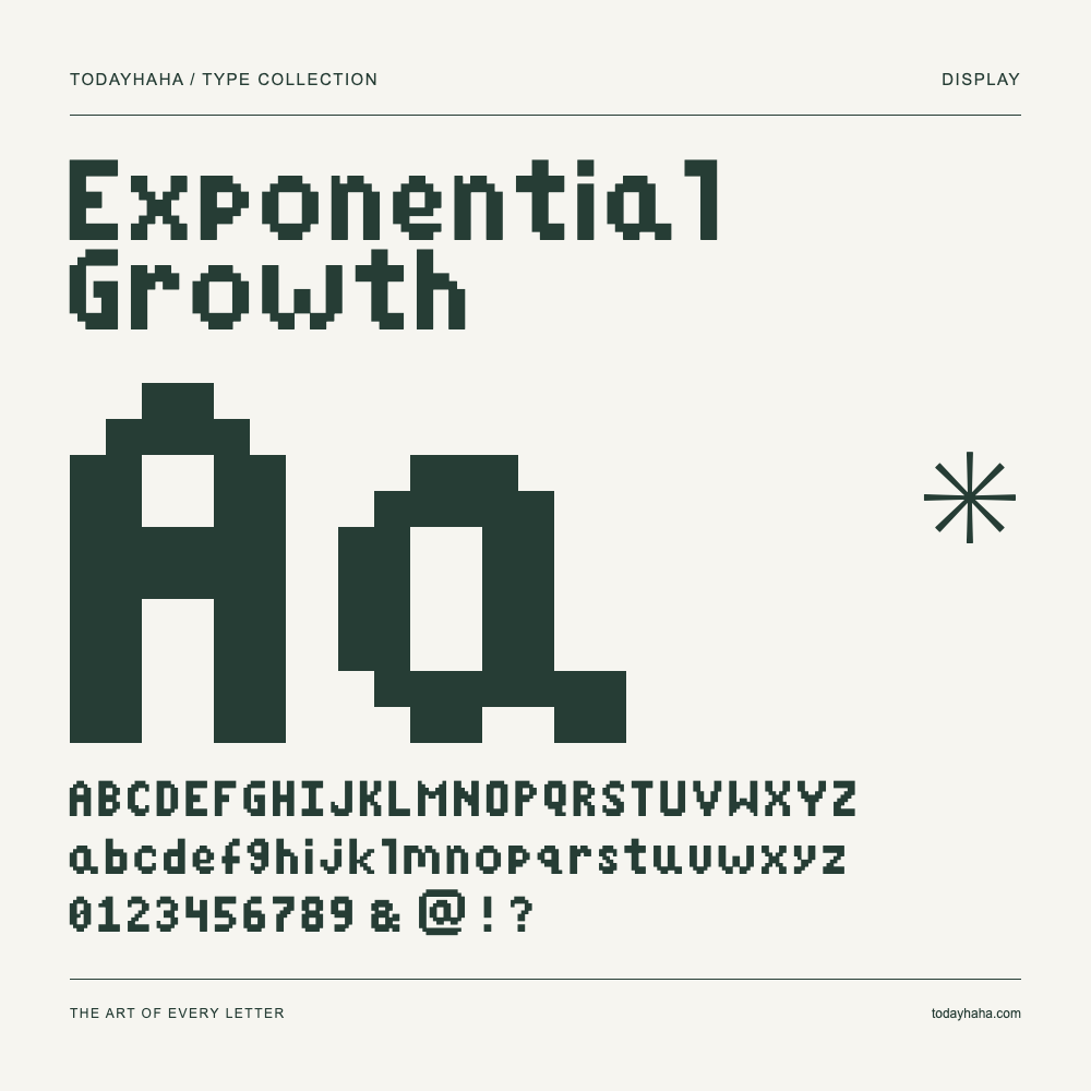 Exponential Growth — Campione con lettere maiuscole, minuscole e numeri