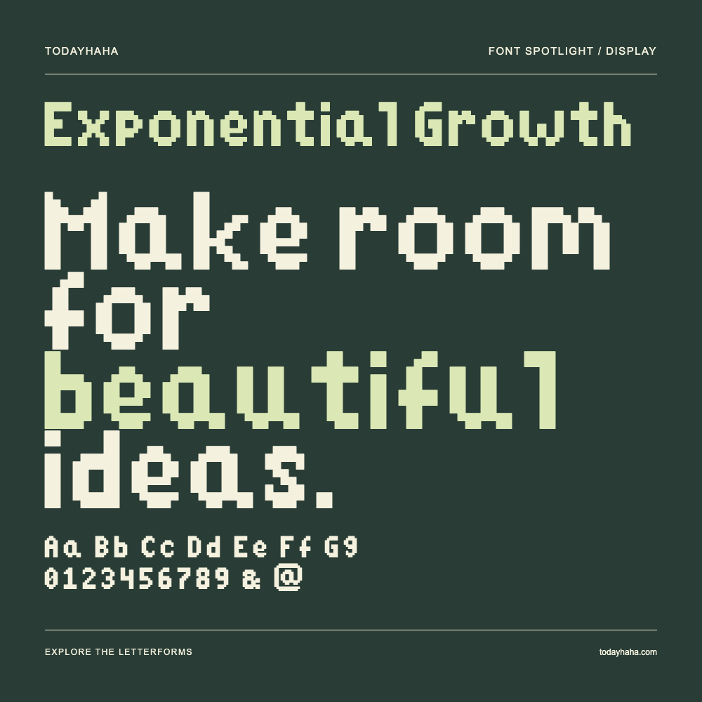 Exponential Growth — Poster tipografico con testo di esempio