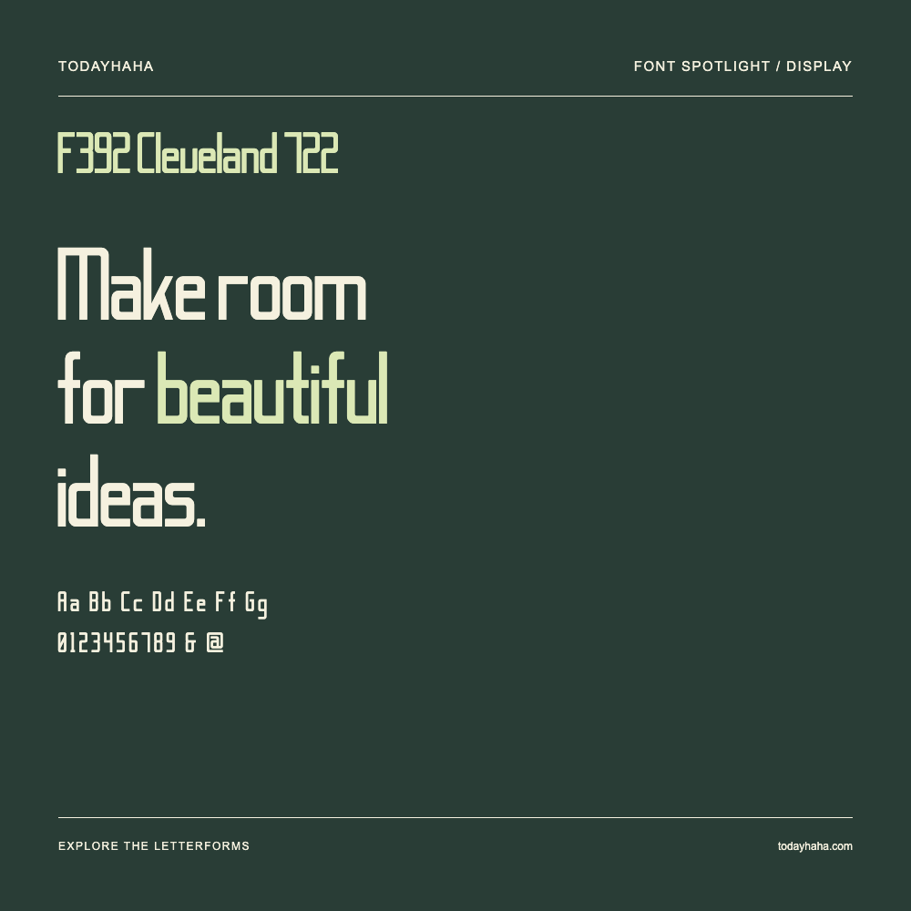 F392 Cleveland 722 — Typography poster with sample text