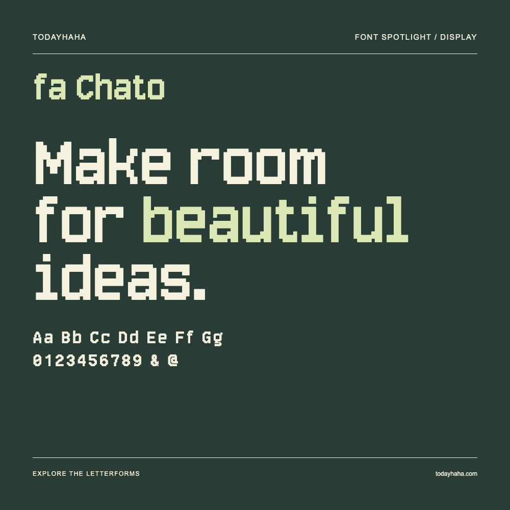 fa Chato — Affiche typographique avec exemple de texte
