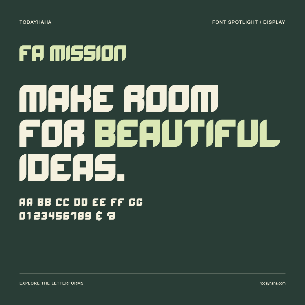 fa Mission — Typografieposter mit Beispieltext