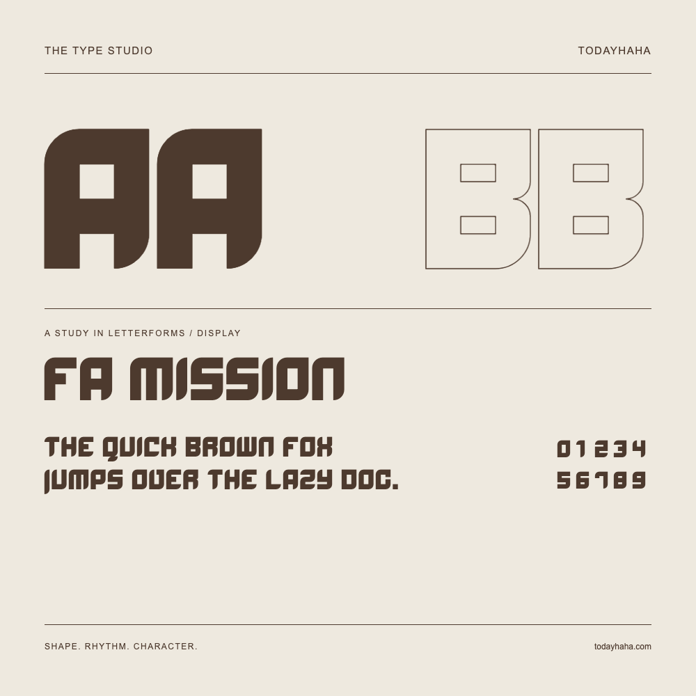 fa Mission — Buchstabenstudie mit Beispielsatz und Ziffern