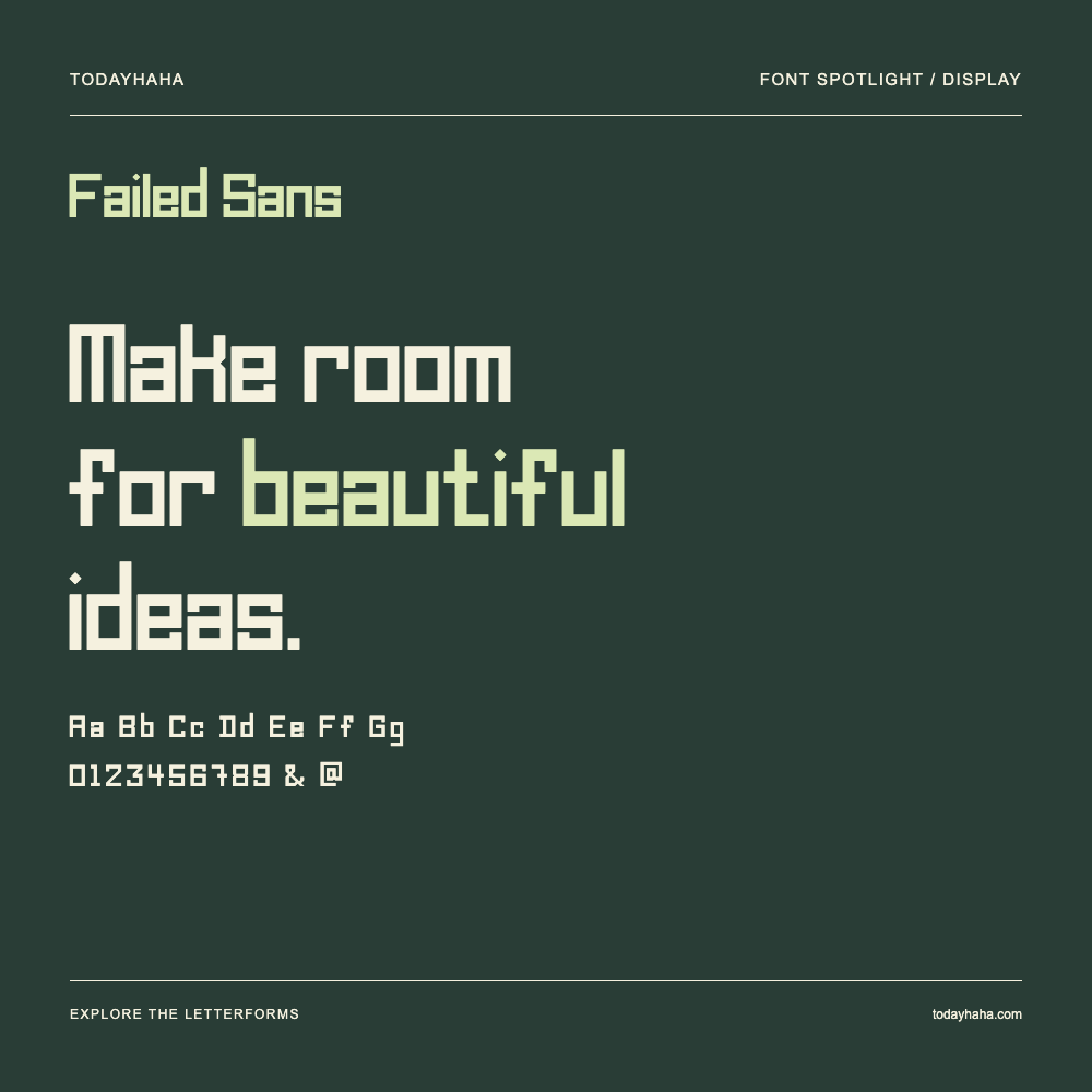 Failed Sans — Póster tipográfico con texto de muestra