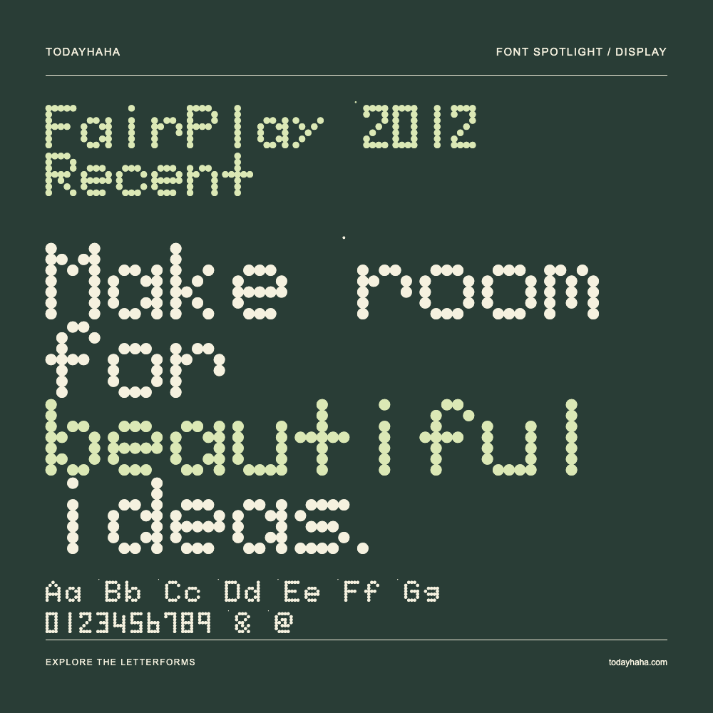 FairPlay 2012 Recent — Typografieposter mit Beispieltext