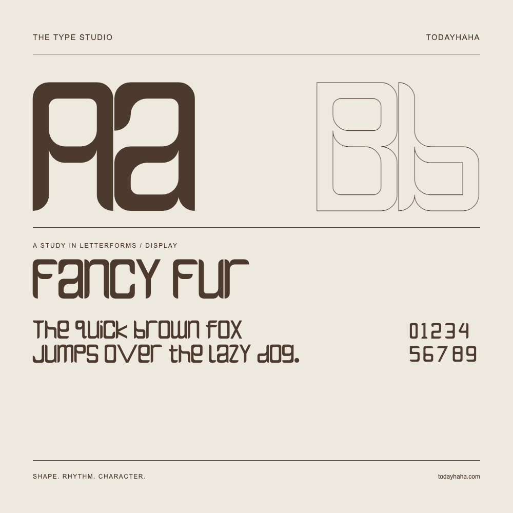 Fancy Fur — Estudio de letras con una frase y números