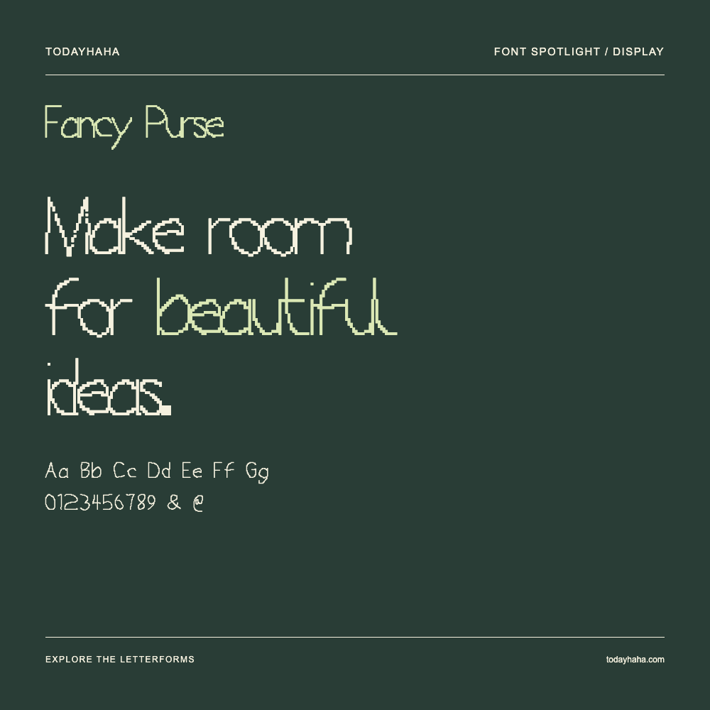 Fancy Purse — Poster tipografico con testo di esempio