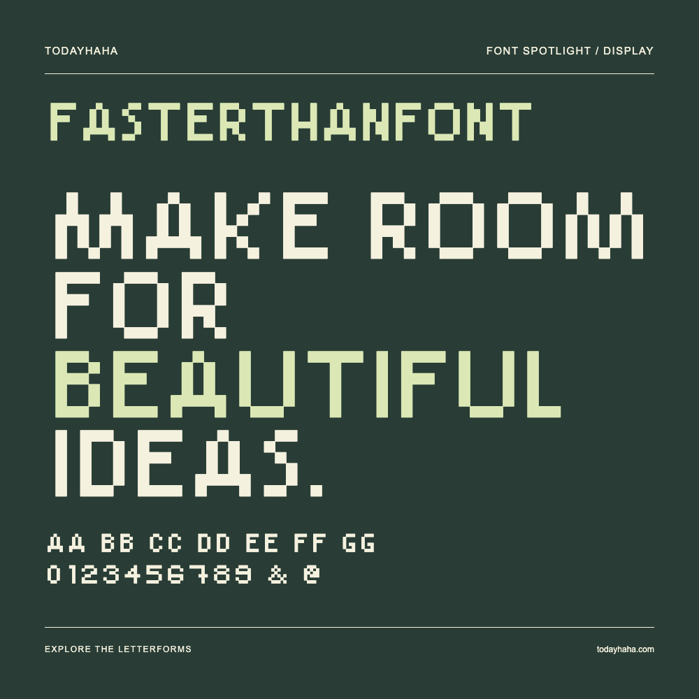 FasterThanFont — Typografieposter mit Beispieltext