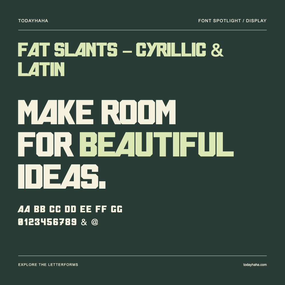 Fat Slants - Cyrillic & Latin — Typography poster with sample text