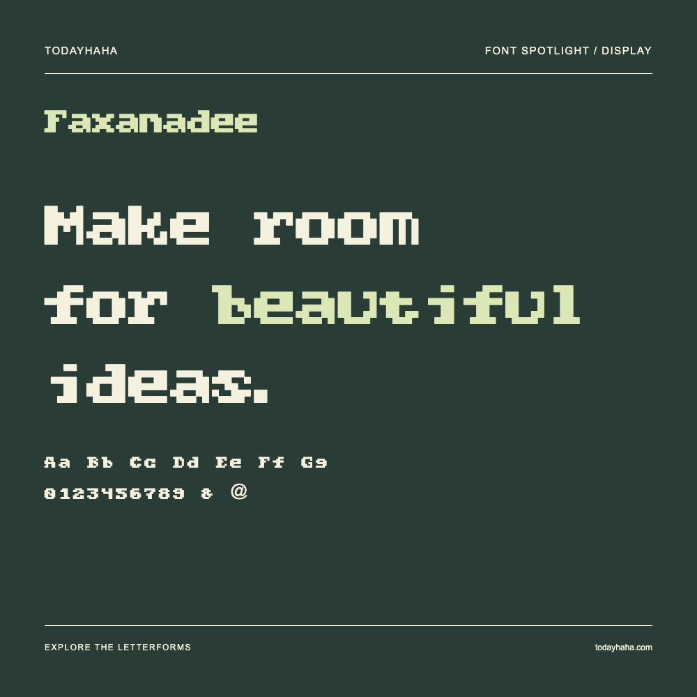 Faxanadee — Typografieposter mit Beispieltext