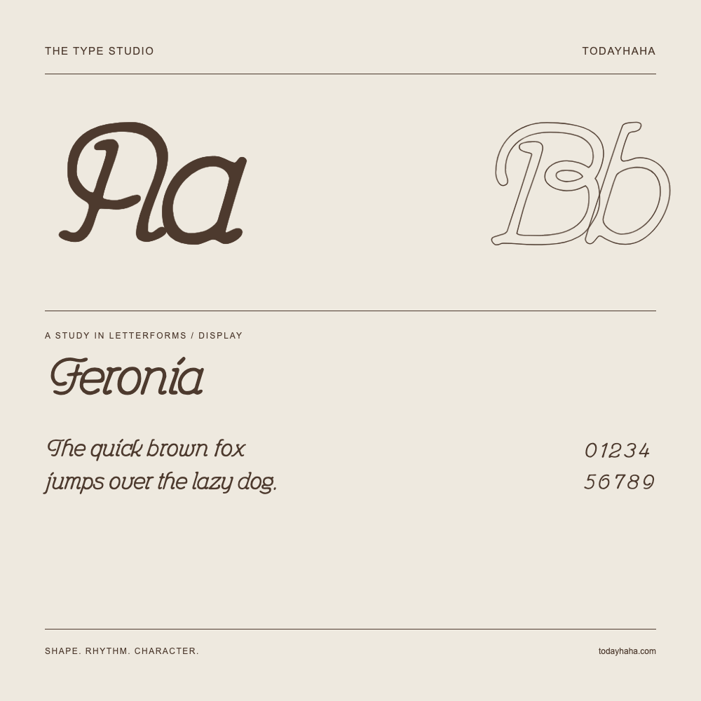 Feronia — Estudio de letras con una frase y números