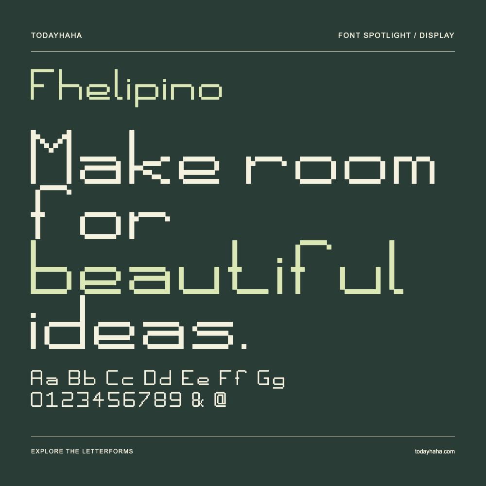 Fhelipino — Typografieposter mit Beispieltext