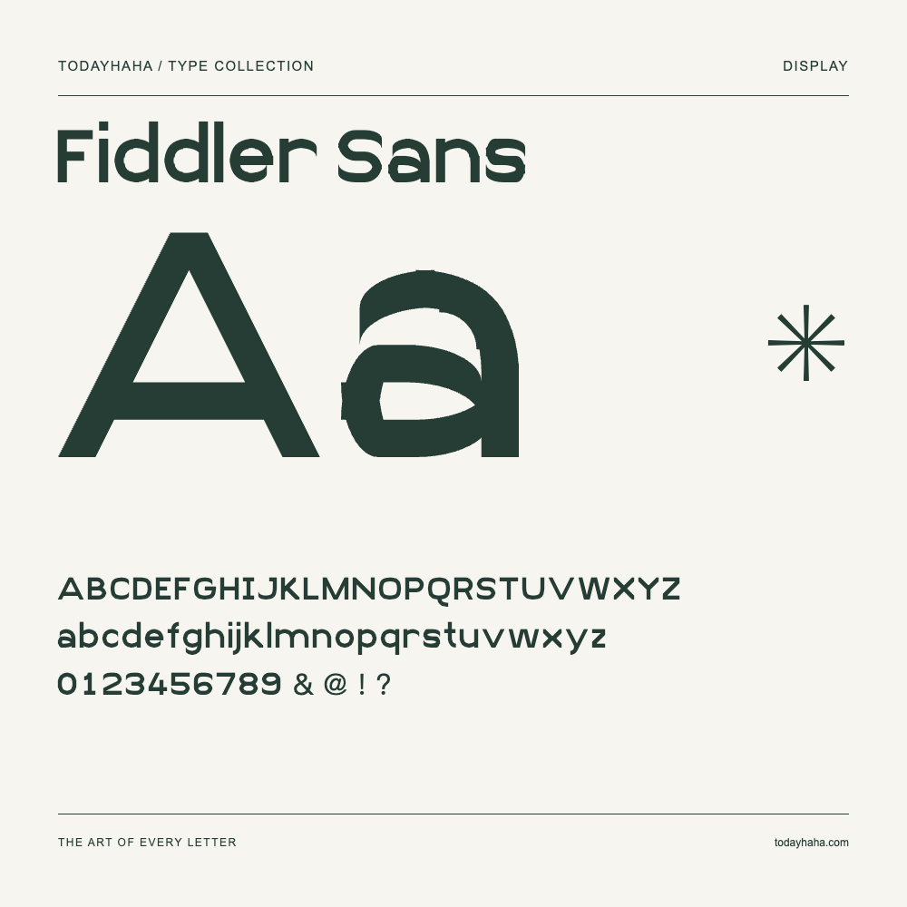 Fiddler Sans — Campione con lettere maiuscole, minuscole e numeri