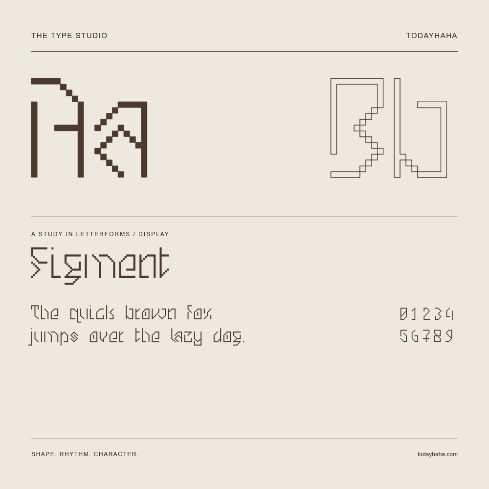 Figment — 字形展示：示例句子与数字
