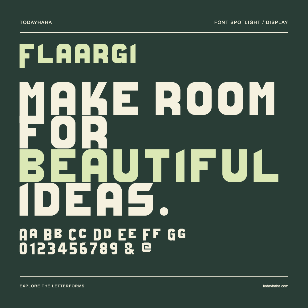 Flaargi — Typografieposter mit Beispieltext