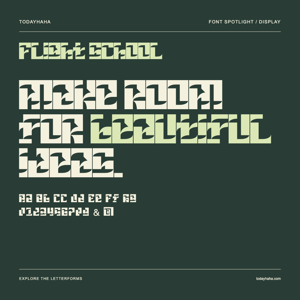Flight School — Affiche typographique avec exemple de texte