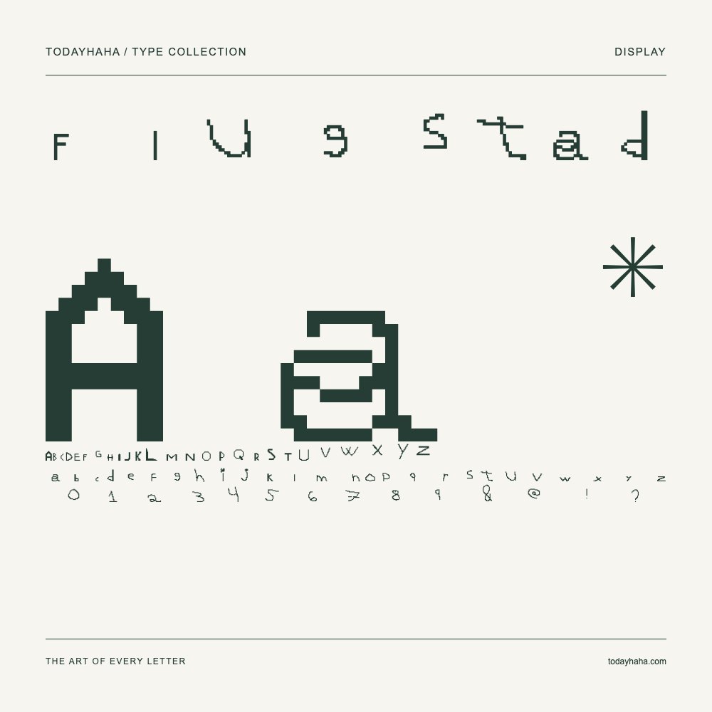 Flugstad — Muestra de mayúsculas, minúsculas y números