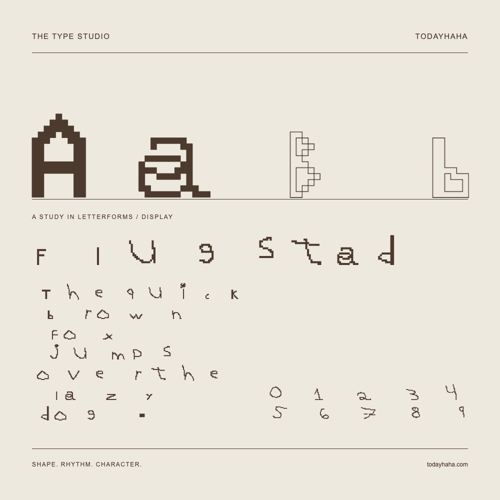 Flugstad — Estudio de letras con una frase y números
