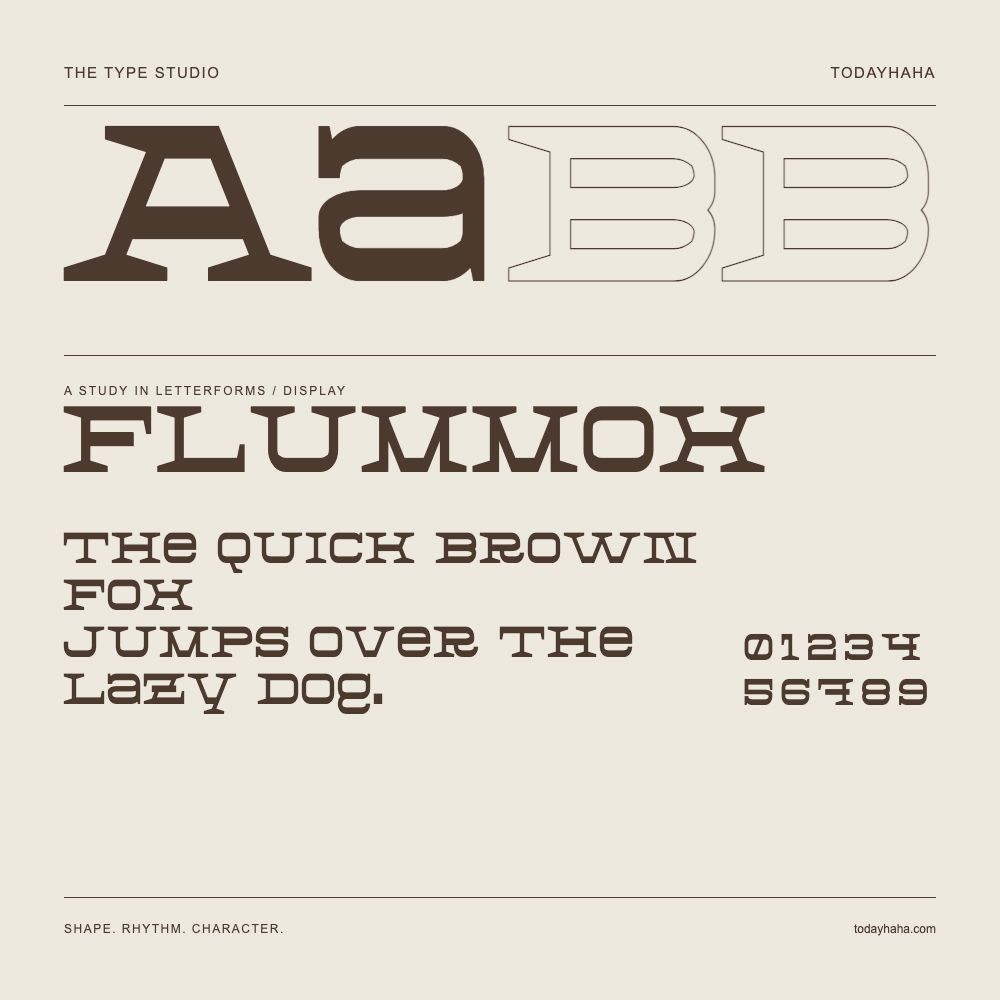 Flummox — Buchstabenstudie mit Beispielsatz und Ziffern