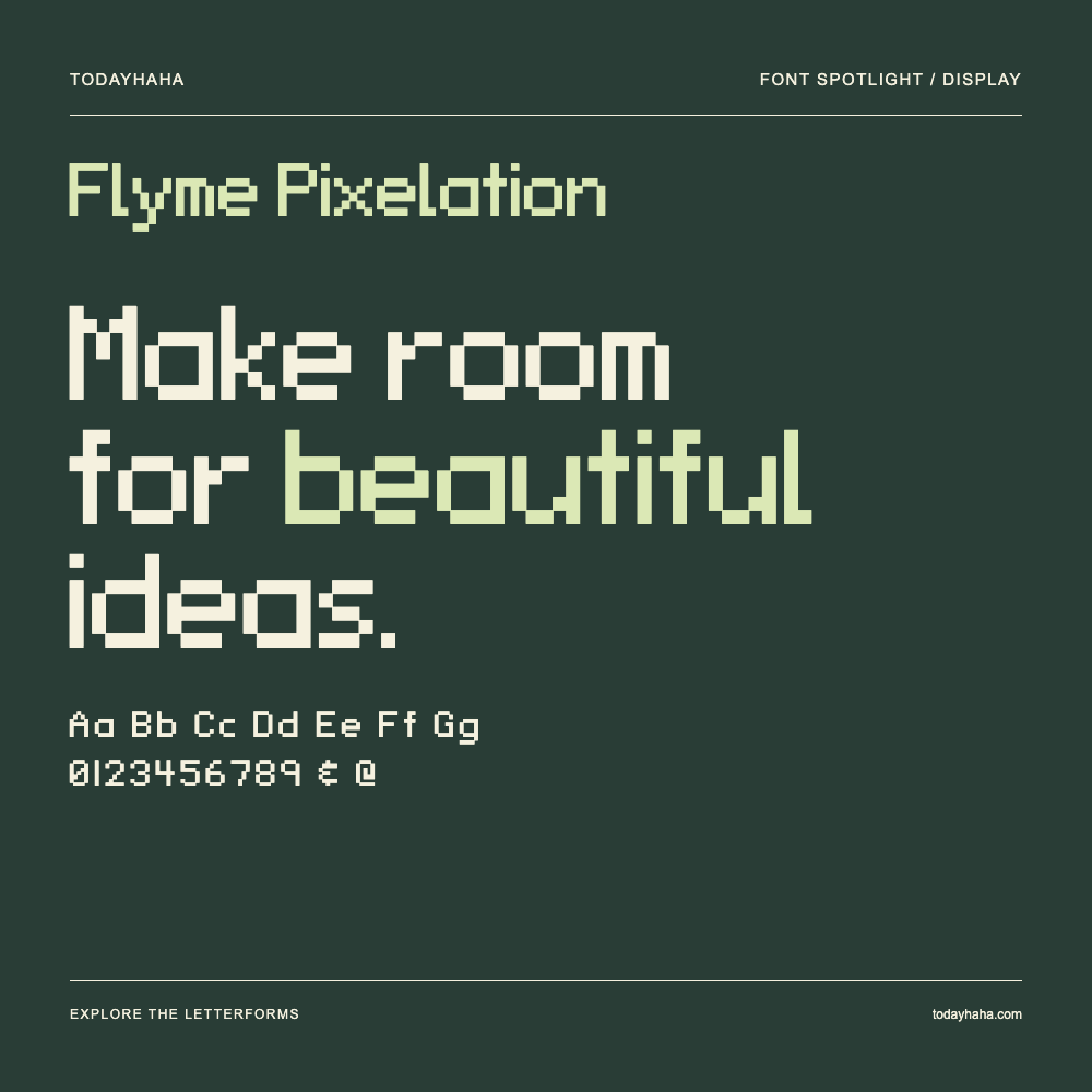 Flyme Pixelation — Typografieposter mit Beispieltext
