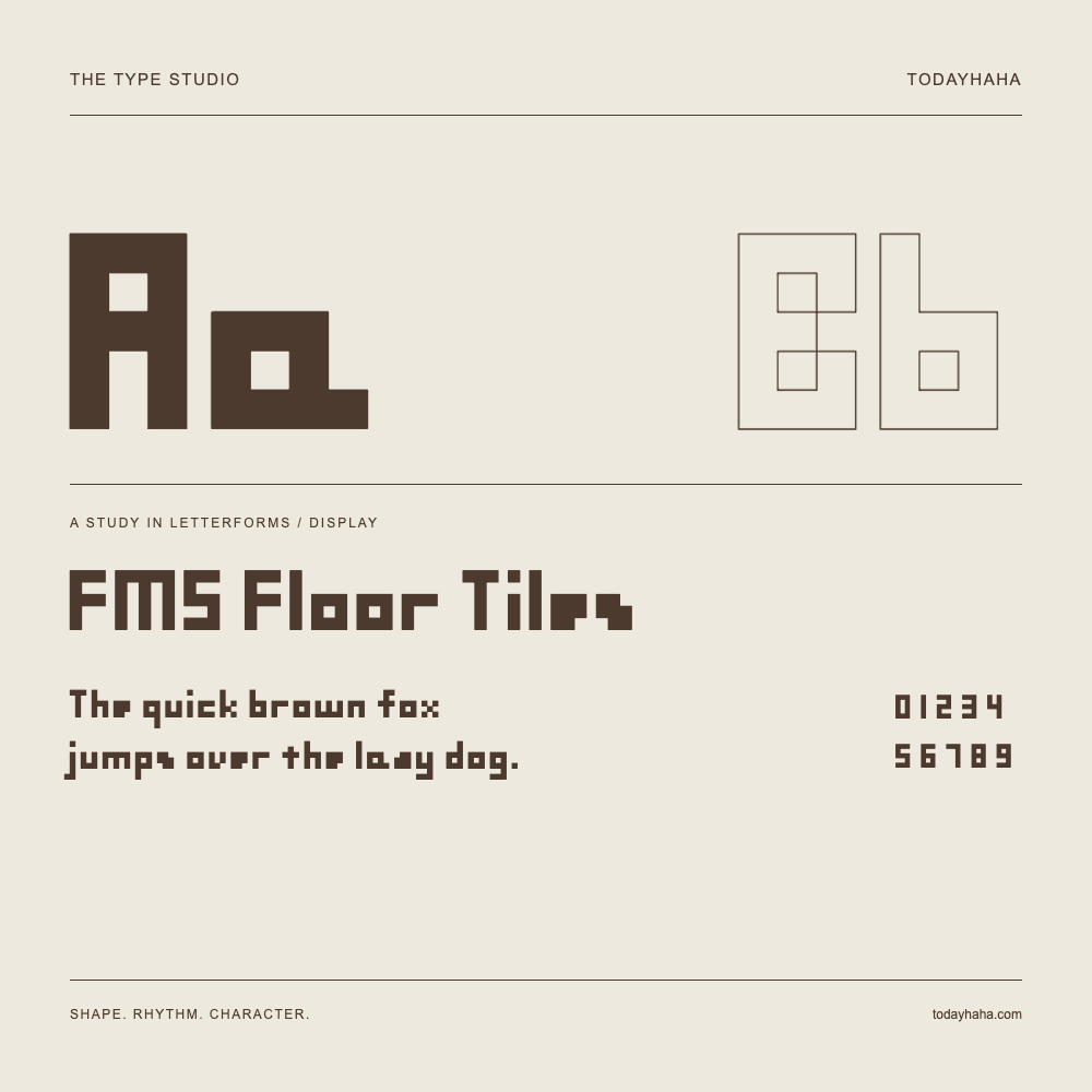 FMS Floor Tiles — Étude des lettres avec une phrase et des chiffres