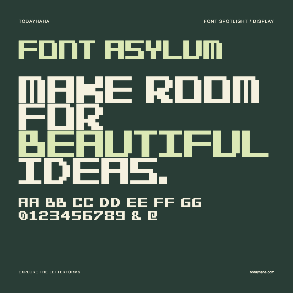Font Asylum — Typography poster with sample text