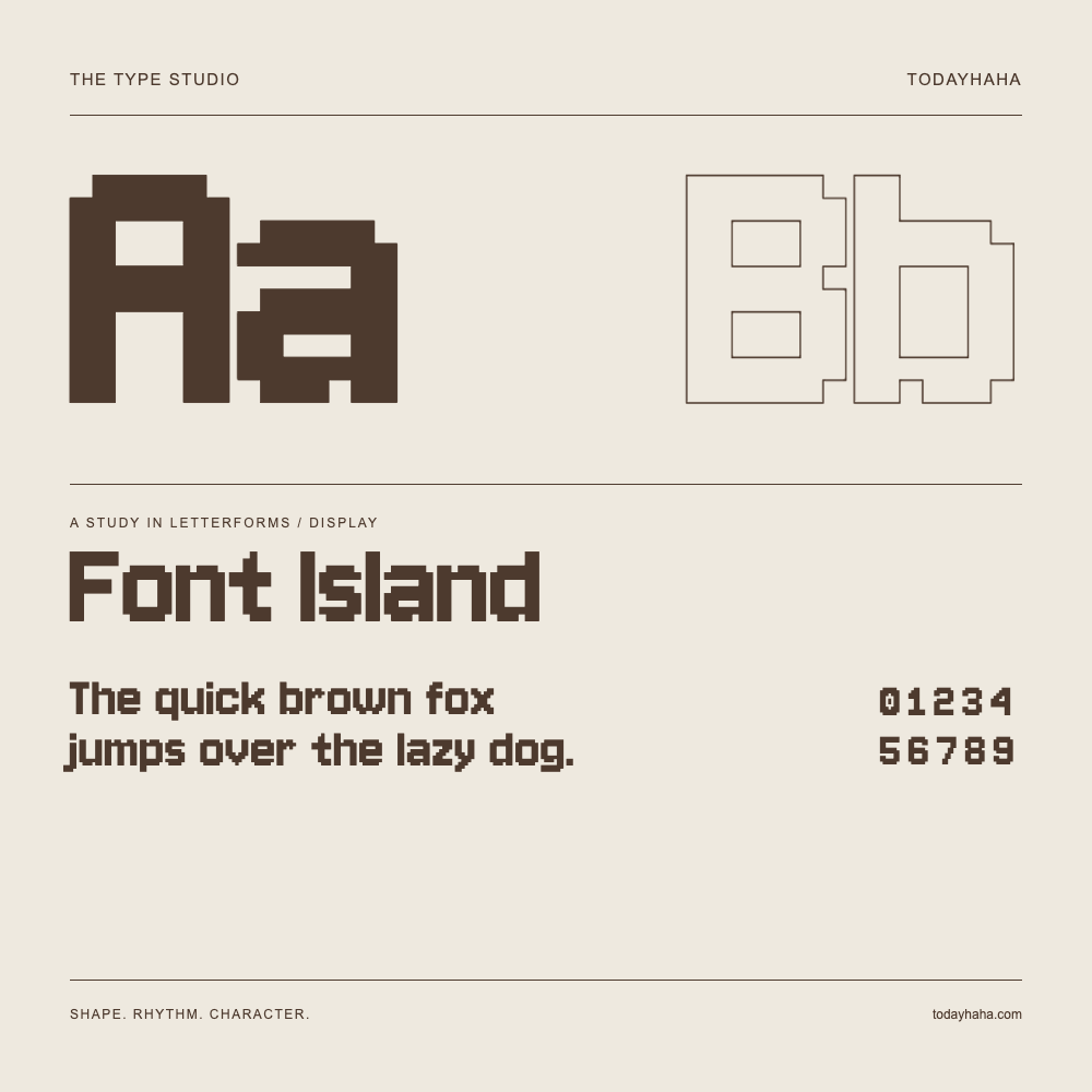 Font Island — 字形展示：示例句子与数字