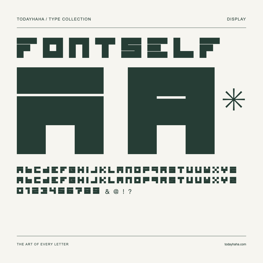 Fontself — Schriftmuster mit Großbuchstaben, Kleinbuchstaben und Ziffern