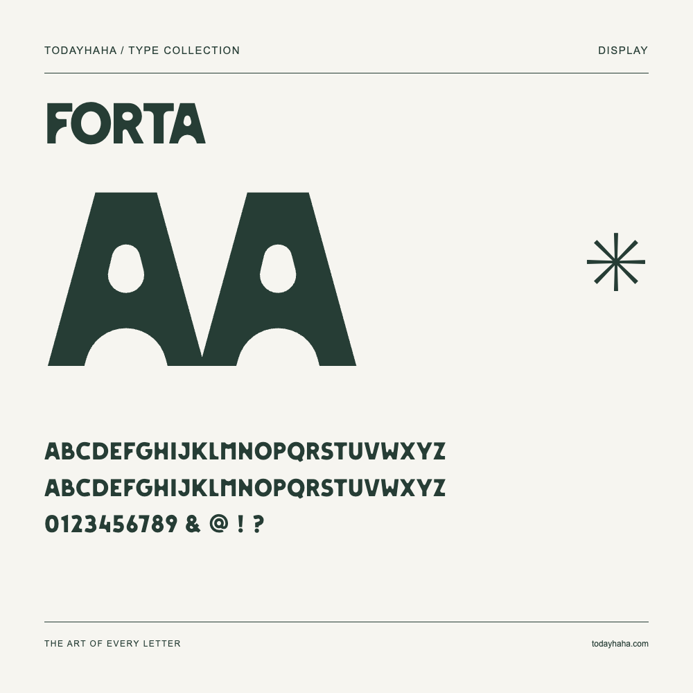 FORTA — Muestra de mayúsculas, minúsculas y números