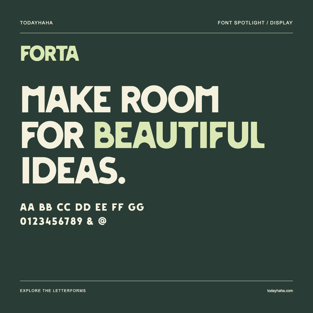 FORTA — Póster tipográfico con texto de muestra