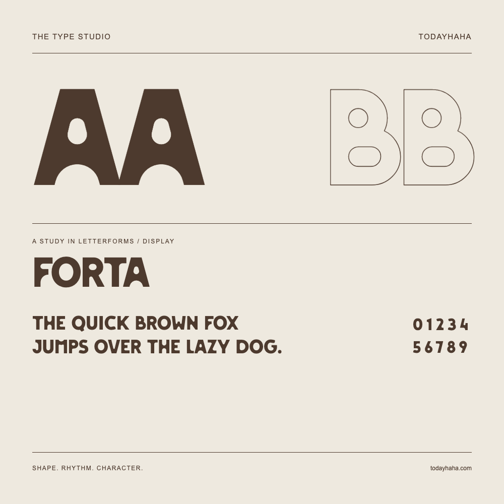 FORTA — Estudio de letras con una frase y números