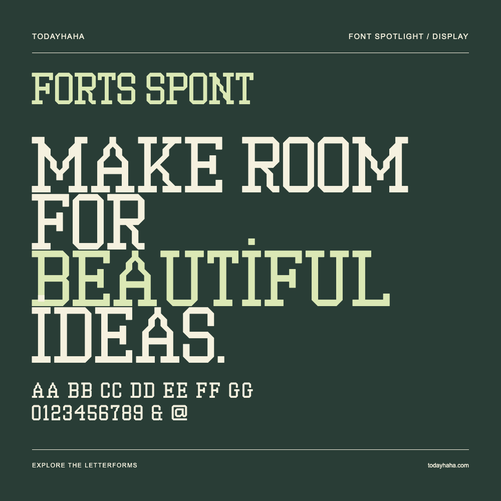 Forts Spont — Typografieposter mit Beispieltext