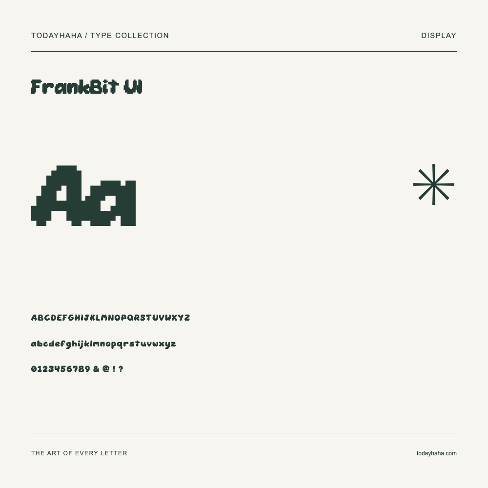 FrankBit UI — Muestra de mayúsculas, minúsculas y números