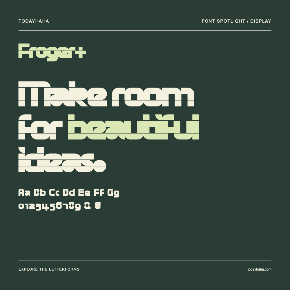 Froger+ — Typografieposter mit Beispieltext