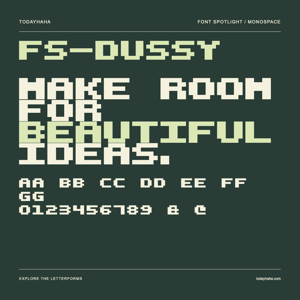 FS-DUSSY — Póster tipográfico con texto de muestra